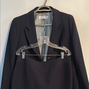 Tahari Navy Blazer with Striped Lining